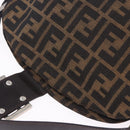FENDI Zucca Canvas Mamma Baguette Shoulder Bag Brown Black Auth 204131V-22