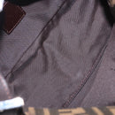 FENDI Zucca Canvas Mamma Baguette Shoulder Bag Brown Black Auth 204131V-11