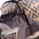 FENDI Zucca Canvas Mamma Baguette Shoulder Bag Brown Black Auth 204131V-24