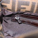 FENDI Zucca Canvas Mamma Baguette Shoulder Bag Brown Black Auth 204131V-26