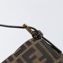 FENDI Zucca Canvas Mamma Baguette Shoulder Bag Black Brown Auth 204132V-18