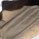 FENDI Zucca Canvas Mamma Baguette Shoulder Bag Black Brown Auth 204132V-10