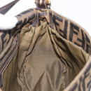 FENDI Zucca Canvas Mamma Baguette Shoulder Bag Black Brown Auth 204132V-22
