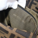 FENDI Zucca Canvas Mamma Baguette Shoulder Bag Black Brown Auth 204132V-11