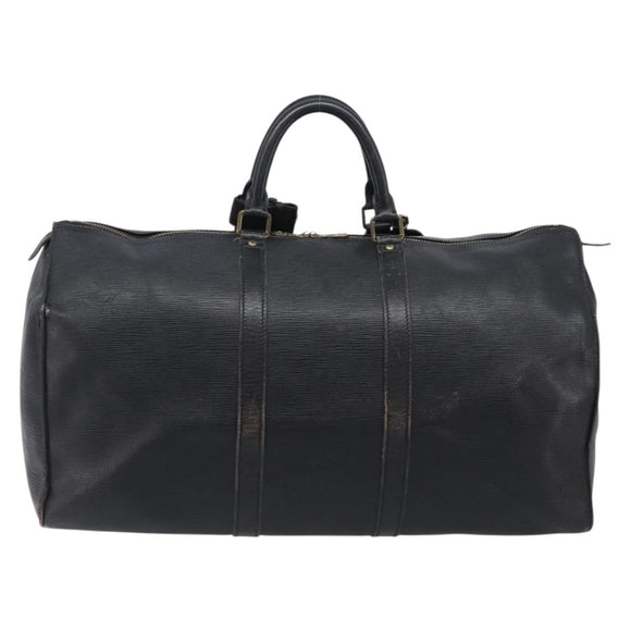 LOUIS VUITTON Epi Keepall 55 Boston Bag Noir Black M42952 LV Auth 204137
