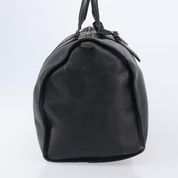 LOUIS VUITTON Epi Keepall 55 Boston Bag Noir Black M42952 LV Auth 204137