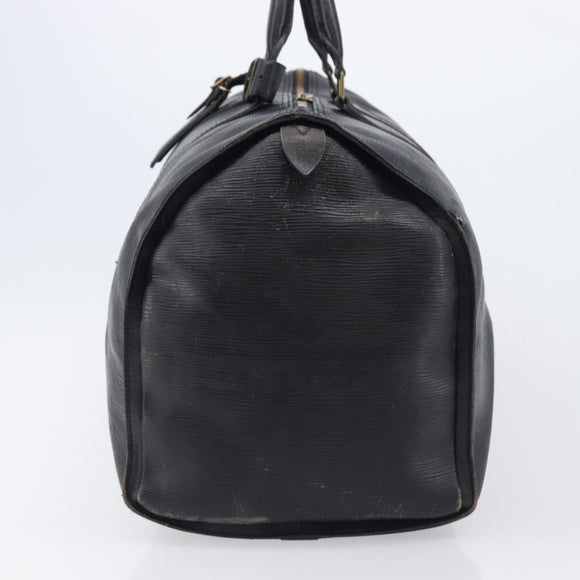 LOUIS VUITTON Epi Keepall 55 Boston Bag Noir Black M42952 LV Auth 204137