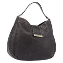 GUCCI GG Canvas Guccissima Shoulder Bag Leather Brown Gold 211933 Auth 204140V-1