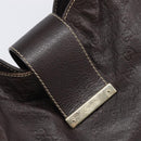 GUCCI GG Canvas Guccissima Shoulder Bag Leather Brown Gold 211933 Auth 204140V-18