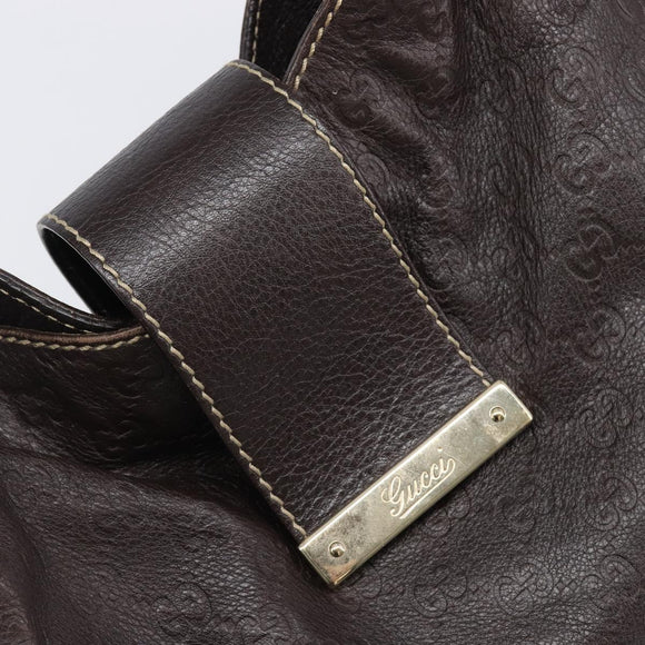 GUCCI GG Canvas Guccissima Shoulder Bag Leather Brown Gold 211933 Auth 204140V