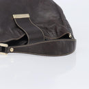 GUCCI GG Canvas Guccissima Shoulder Bag Leather Brown Gold 211933 Auth 204140V-7