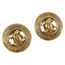 CHANEL Earring Metal Gold Tone CC Auth 204143V-1