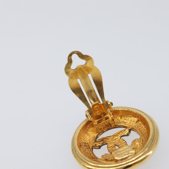 CHANEL Earring Metal Gold Tone CC Auth 204143V