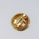 CHANEL Earring Metal Gold Tone CC Auth 204143V-3