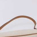 Salvatore Ferragamo Gancini Accessory Pouch PVC Canvas White Gold Auth 204147-15
