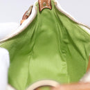 Salvatore Ferragamo Gancini Accessory Pouch PVC Canvas White Gold Auth 204147-24