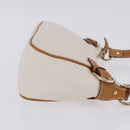 Salvatore Ferragamo Gancini Accessory Pouch PVC Canvas White Gold Auth 204147-4