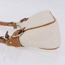 Salvatore Ferragamo Gancini Accessory Pouch PVC Canvas White Gold Auth 204147-6