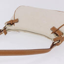 Salvatore Ferragamo Gancini Accessory Pouch PVC Canvas White Gold Auth 204147-14