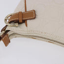 Salvatore Ferragamo Gancini Accessory Pouch PVC Canvas White Gold Auth 204147-9