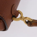 GUCCI Bamboo Hand Bag Leather Brown Gold 000 46 0188 Auth 204148V-16