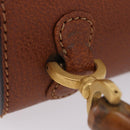 GUCCI Bamboo Hand Bag Leather Brown Gold 000 46 0188 Auth 204148V-17