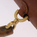 GUCCI Bamboo Hand Bag Leather Brown Gold 000 46 0188 Auth 204148V-18