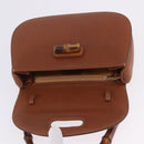 GUCCI Bamboo Hand Bag Leather Brown Gold 000 46 0188 Auth 204148V-25