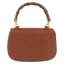 GUCCI Bamboo Hand Bag Leather Brown Gold 000 46 0188 Auth 204148V-2