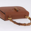 GUCCI Bamboo Hand Bag Leather Brown Gold 000 46 0188 Auth 204148V-14