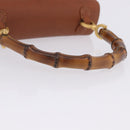 GUCCI Bamboo Hand Bag Leather Brown Gold 000 46 0188 Auth 204148V-8