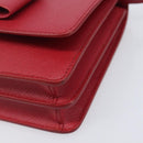 PRADA Chain Wallet Shoulder Bag Safiano leather Red Gold Auth 204149V-16