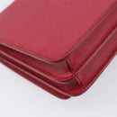 PRADA Chain Wallet Shoulder Bag Safiano leather Red Gold Auth 204149V-19