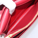 PRADA Chain Wallet Shoulder Bag Safiano leather Red Gold Auth 204149V-22