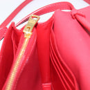 PRADA Chain Wallet Shoulder Bag Safiano leather Red Gold Auth 204149V-24