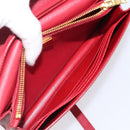 PRADA Chain Wallet Shoulder Bag Safiano leather Red Gold Auth 204149V-27