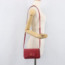 PRADA Chain Wallet Shoulder Bag Safiano leather Red Gold Auth 204149V-28