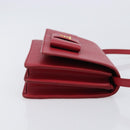 PRADA Chain Wallet Shoulder Bag Safiano leather Red Gold Auth 204149V-3
