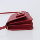 PRADA Chain Wallet Shoulder Bag Safiano leather Red Gold Auth 204149V-4