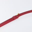 PRADA Chain Wallet Shoulder Bag Safiano leather Red Gold Auth 204149V-15