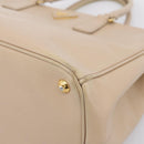 PRADA Galleria Hand Bag Saffiano 2way Beige Gold Auth 204152A-15
