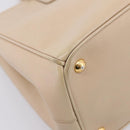 PRADA Galleria Hand Bag Saffiano 2way Beige Gold Auth 204152A-16