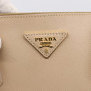 PRADA Galleria Hand Bag Saffiano 2way Beige Gold Auth 204152A-19