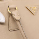 PRADA Galleria Hand Bag Saffiano 2way Beige Gold Auth 204152A-9