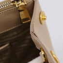 PRADA Galleria Hand Bag Saffiano 2way Beige Gold Auth 204152A-23