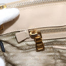 PRADA Galleria Hand Bag Saffiano 2way Beige Gold Auth 204152A-25