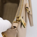 PRADA Galleria Hand Bag Saffiano 2way Beige Gold Auth 204152A-27