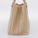 PRADA Galleria Hand Bag Saffiano 2way Beige Gold Auth 204152A-4
