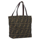 FENDI Zucca Canvas Hand Bag Black Brown Auth 204154-1