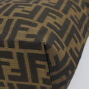 FENDI Zucca Canvas Hand Bag Black Brown Auth 204154-15